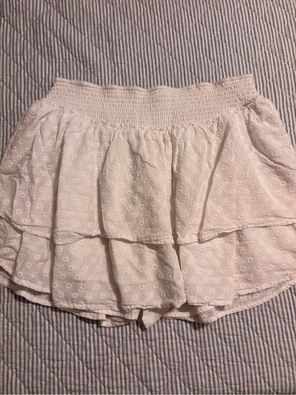 Hollister Cream Smocked Ultra High-Rise Top